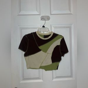 Cropped patchwork tee